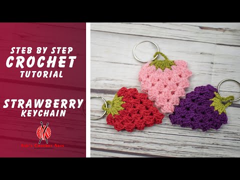 How To Crochet Strawberry Keychain | By Sabs Crochet Arts