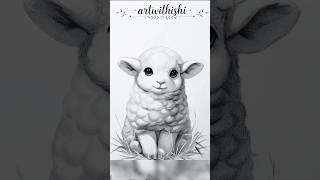 🐑 Easy Animal Drawing Tutorial | Cute Lamb Pencil Sketch #drawing #art #drawingfur