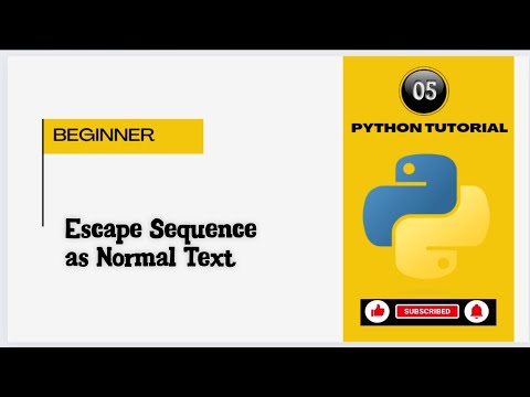 #5 python tutorial for beginners | Escape Sequence as a Normal Text|