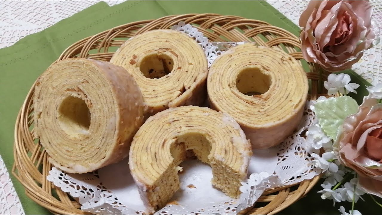 ラップの芯でくるくる年輪 バームクーヘンを作る ドイツ菓子 年輪 ラップ芯 手作り Youtube
