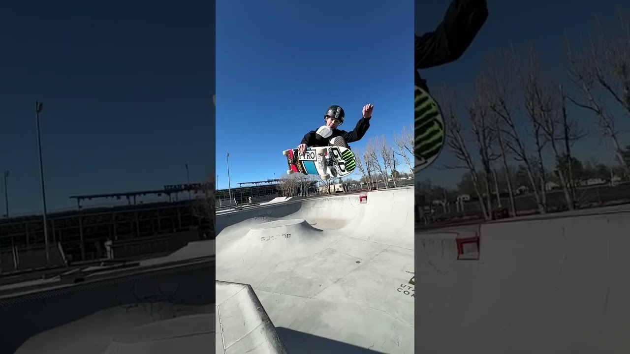 14-year-old, Roman Strain, took flight on this one at Vans skatepark 🦅  