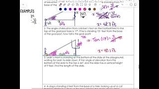 Trig Part 3 Angle of Elevation and Depression