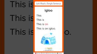 Let's Read a Simple Sentence | Igloo 🏔️ | Reading Fluency for Kids #shorts #english #learning #art