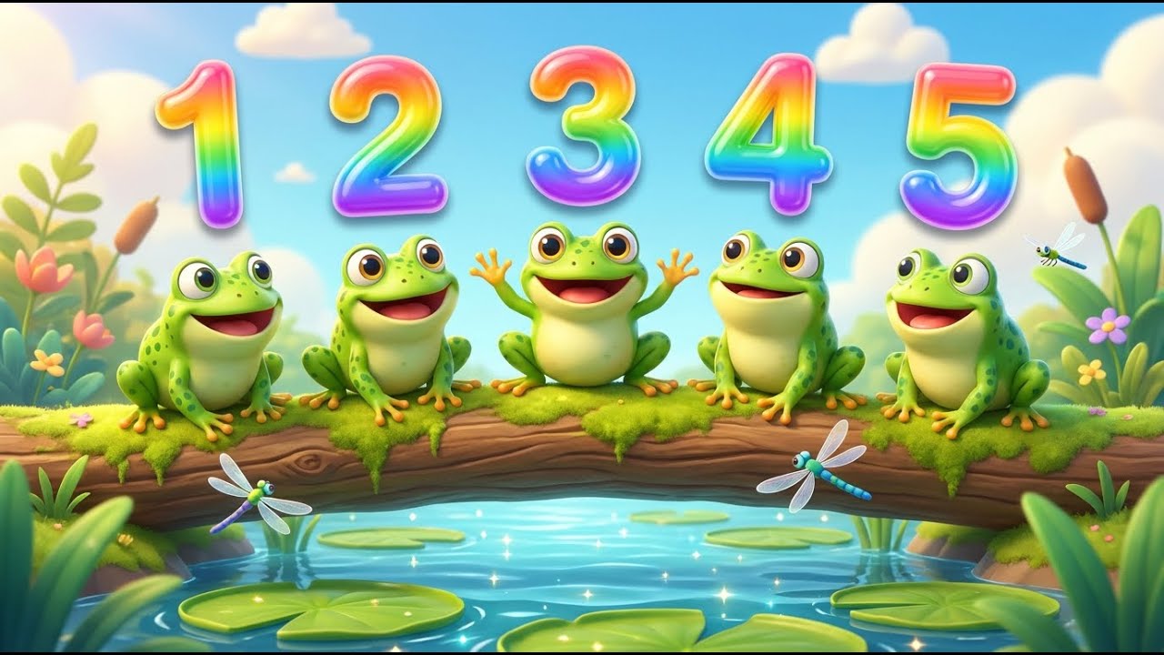 Five Little Speckled Frogs Learn Numbers with kiddy Rhymes & Kids Songs ...