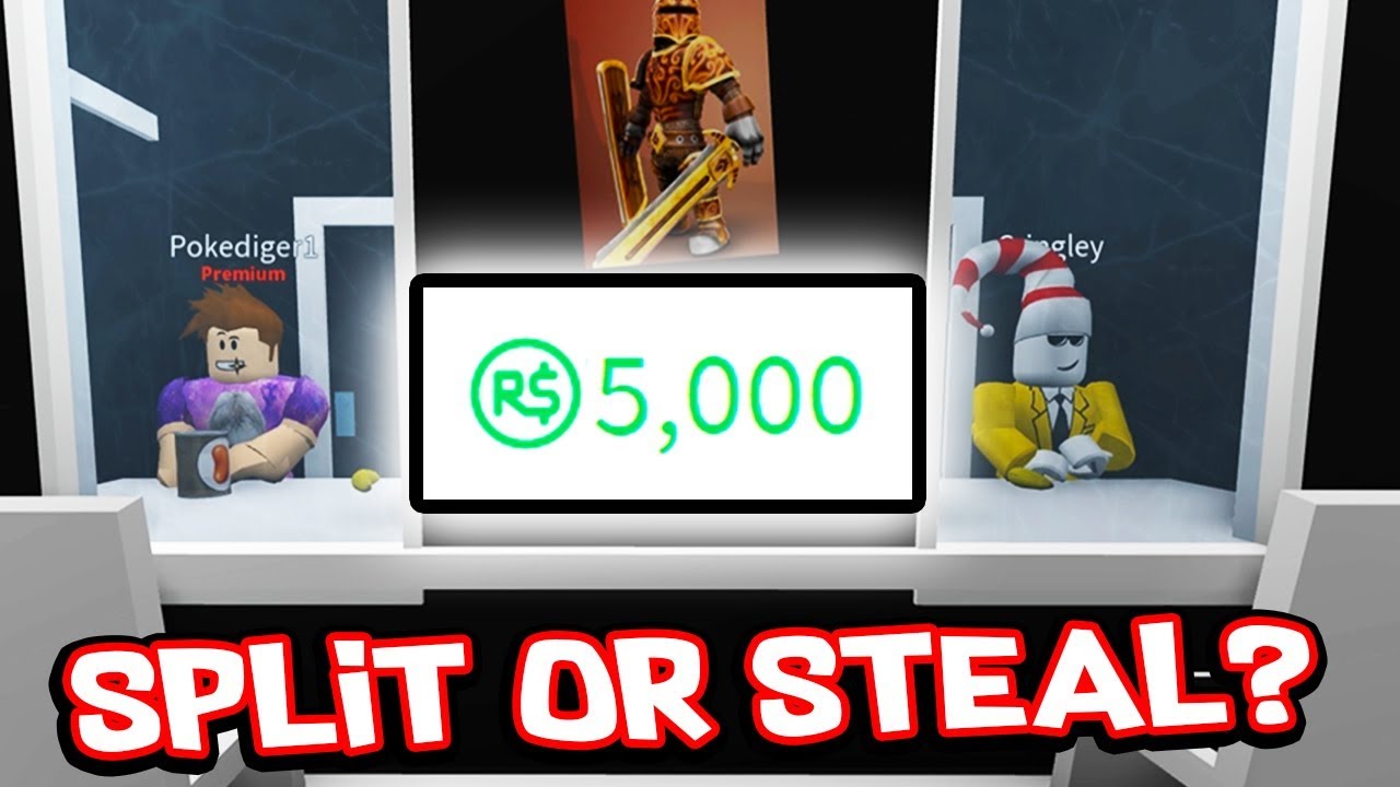 5 000 Robux Split Or Steal Ft Ant Poke Roblox Social - 5 000 robux split or steal ft ant poke roblox social
