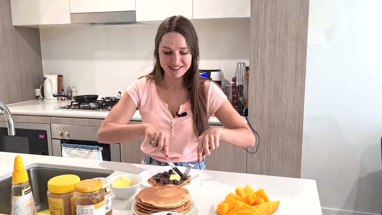 Bananas Pancakes  Простой рецепт приготовления банановых панкейков  Фитнес рецепт