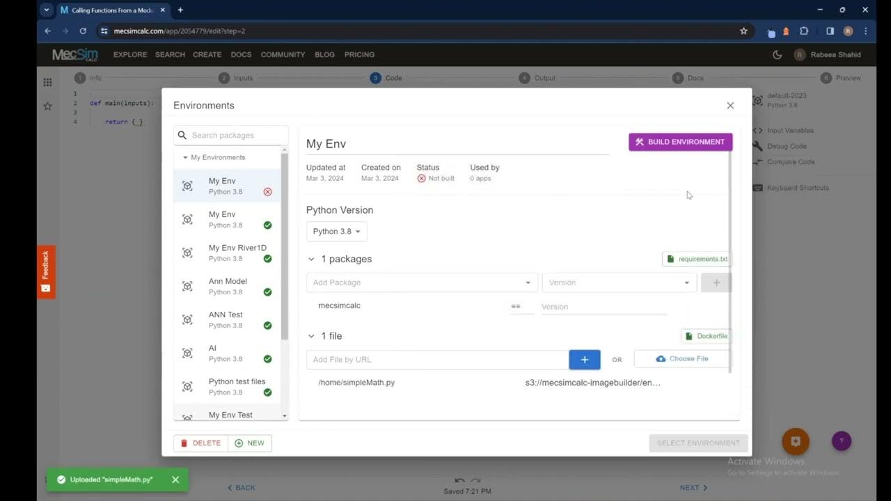 MecSimCalc Advanced Tutorial - How to call functions from an uploaded ...