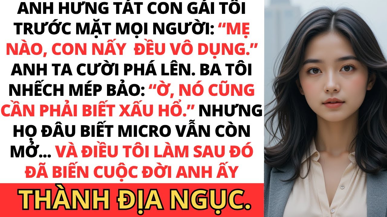 Anh tôi tát con gái tôi trước mặt mọi người chỉ vì “nó quá ồn”, ba mẹ tôi thì cười.