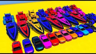 DACIA, VOLSKWAGEN, FORD, BMW COLOR POLICE CARS TRANSPORTING WITH TRUCKS  BeamNG.drive