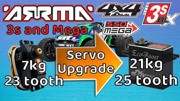 Arrma 3s/Mega Servo upgrade, Vorteks, Granite, Big Rock, Typhon, Senton, 23t Spektrum - 25t EcoBoost