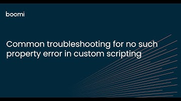 Common Troubleshooting for no such property error in custom scripting