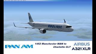 v-1083. - Landing with crosswinds - Pan AM 1452 Manchester MAN to Charlotte CLT.