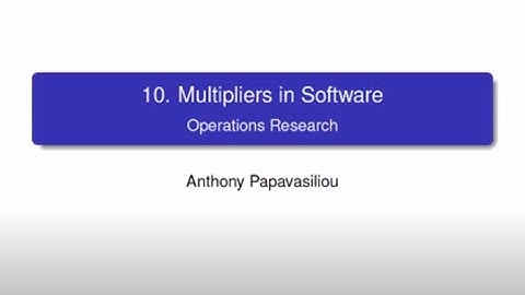LINMA2491: Multipliers in Software