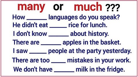 Many or Much? Countable and Uncountable Nouns  Quiz ✍️ English Test.