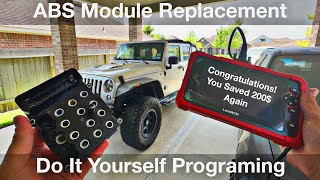 How to Replace and Program 07-18 Jeep Wrangler ABS Control Module Code c2200 c121c