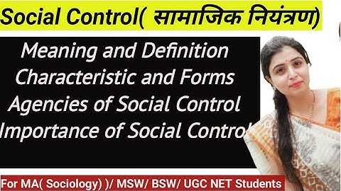 Social Control- it