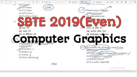 COMPUTER GRAPHICS SBTE 2019(EVEN) II MCQ