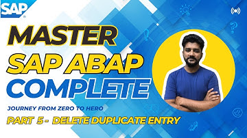 MASTER SAP ABAP(DELETE DUPLICATE ENTRY)-Part 5 (URDU/HINDI)