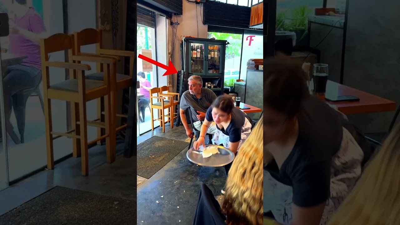 Overwhelmed Waitress Gets a Helping Hand From a Stranger 