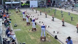 350mm underhand handicap  heat 4 at Sydney royal Eastershow 2024  #woodchopping #lumberjacks