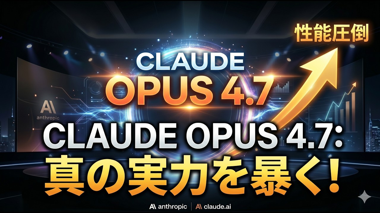 【最新情報】Claude Opus4.7の実力と脅威とは？（無音ライブ）