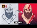 Illustrator Tutorial | Ilustrando a Kratos | Drawing Kratos (Vector Illustration)