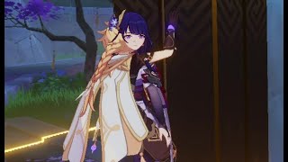 Aether Hugs Raiden Shogun