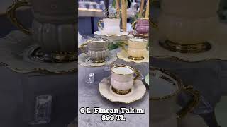 Altın Ve Beyaz Çay Seti Lüks Tasarım Zarif Çay Sunumu İçin Şık Çay Takımı