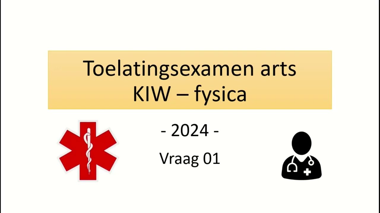 Toelatingsexamen arts 2024 - Fysica vraag 01 (optica / lichtbreking)