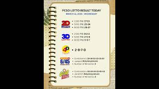 Lotto Result Today 9PM - 11 MARCH 2026 WEDNESDAY #2dlotto #3Dlotto #lottoresult #lotto