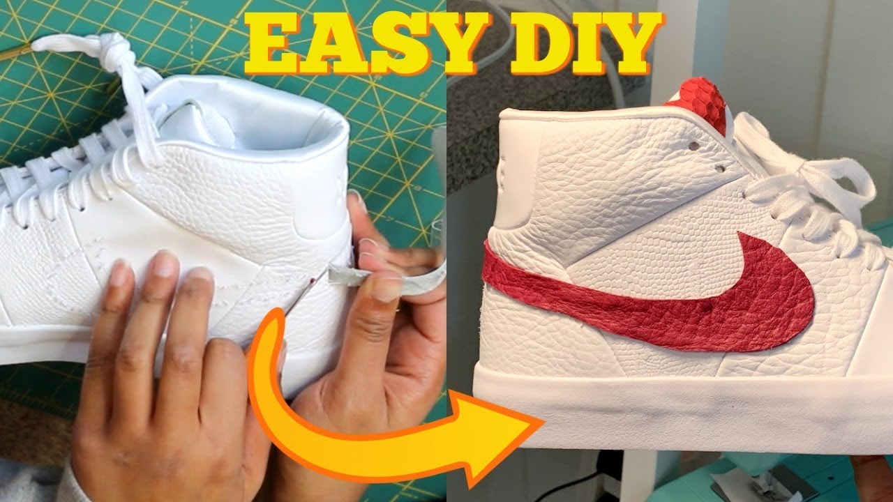 DIY: HOW TO REMOVE AND REPLACE NIKE SWOOSH *NO SEW* - YouTube
