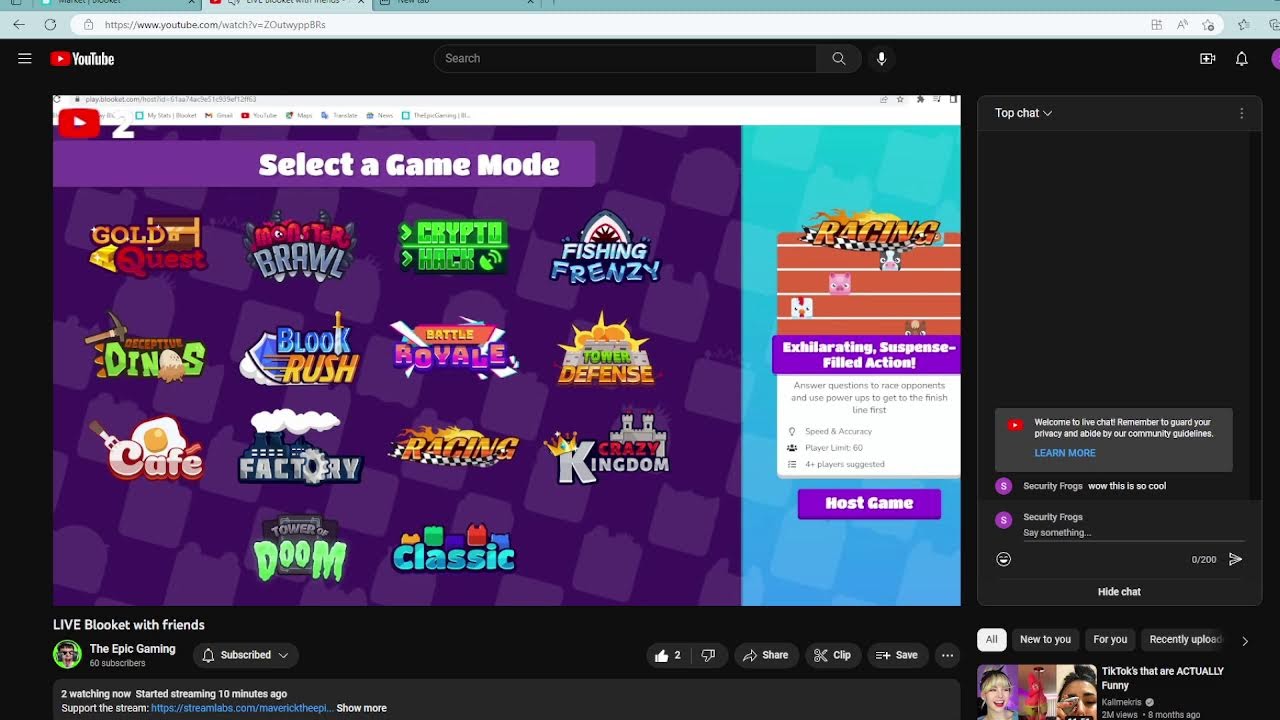 Live Blooket with freinds YouTube