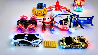 Unboxing RC electric fighter dancing helicopter | Stunt Car |RC 3D Lights Car helicopters aeroplane