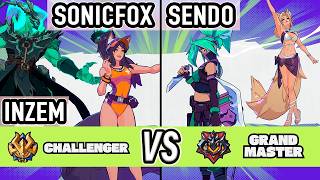 2XKO ▰ Sonicfox + Inzem (Ahri / Thresh) vs Sendo (Akali / Ahri) ▰ High Level Gameplay