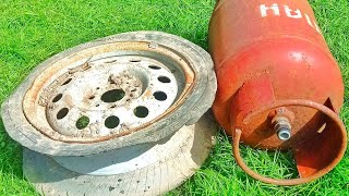 Great Idea from a Gas Cylinder and a Disc from a Car.