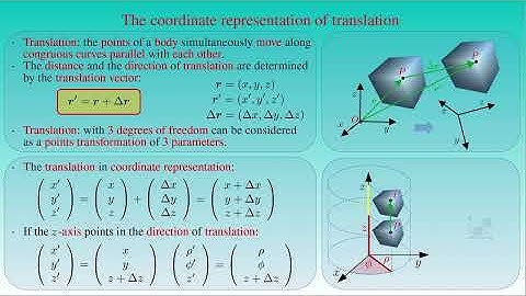 The coordinate representation of translations and rotations in rigid body kinematics
