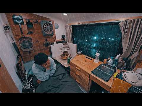 小さな軽トラで大雨車中泊