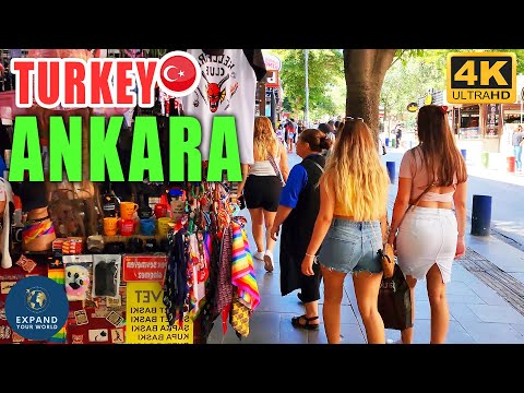 Turkey Ankara Walking Tour 4K | Turkey Capital Ankara City Center Kizilay