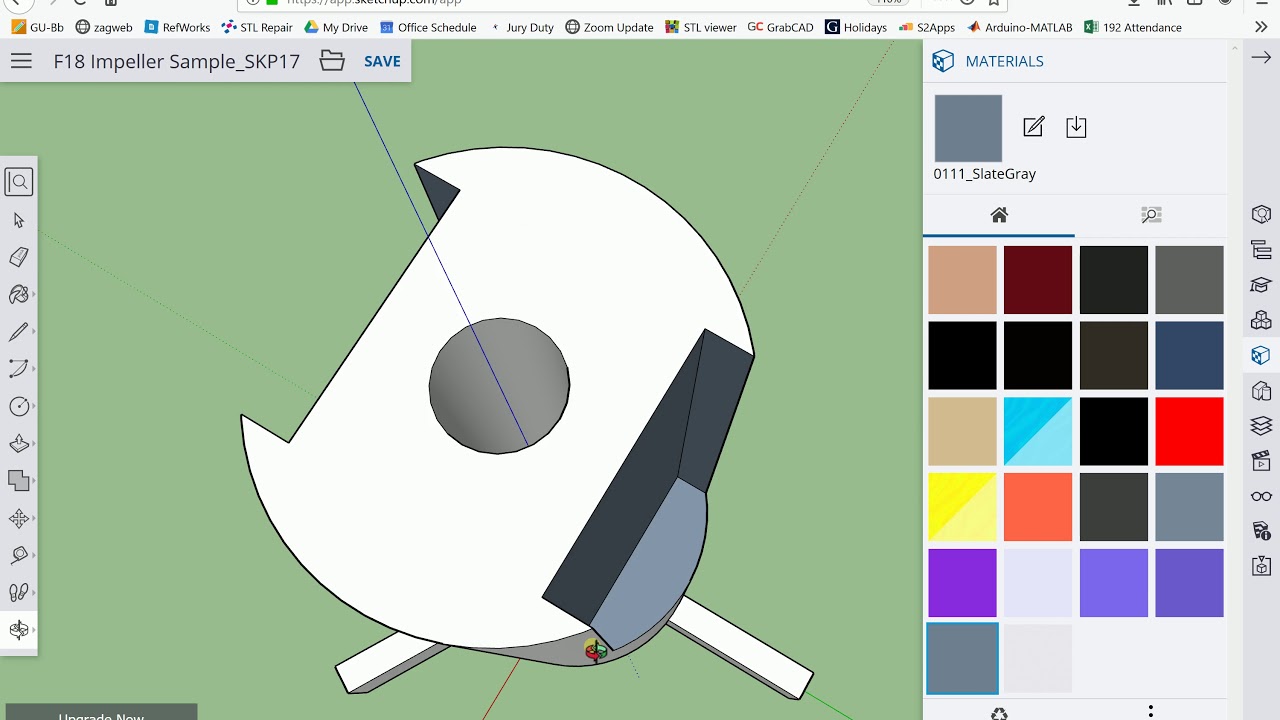 F19 GU ENSC191 Drawing the Original Impeller Model in SketchUp (