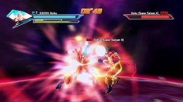 Dragon Ball Xenoverse - SSGSS Goku VS SSJ4 Goku (Major Beatdown!)