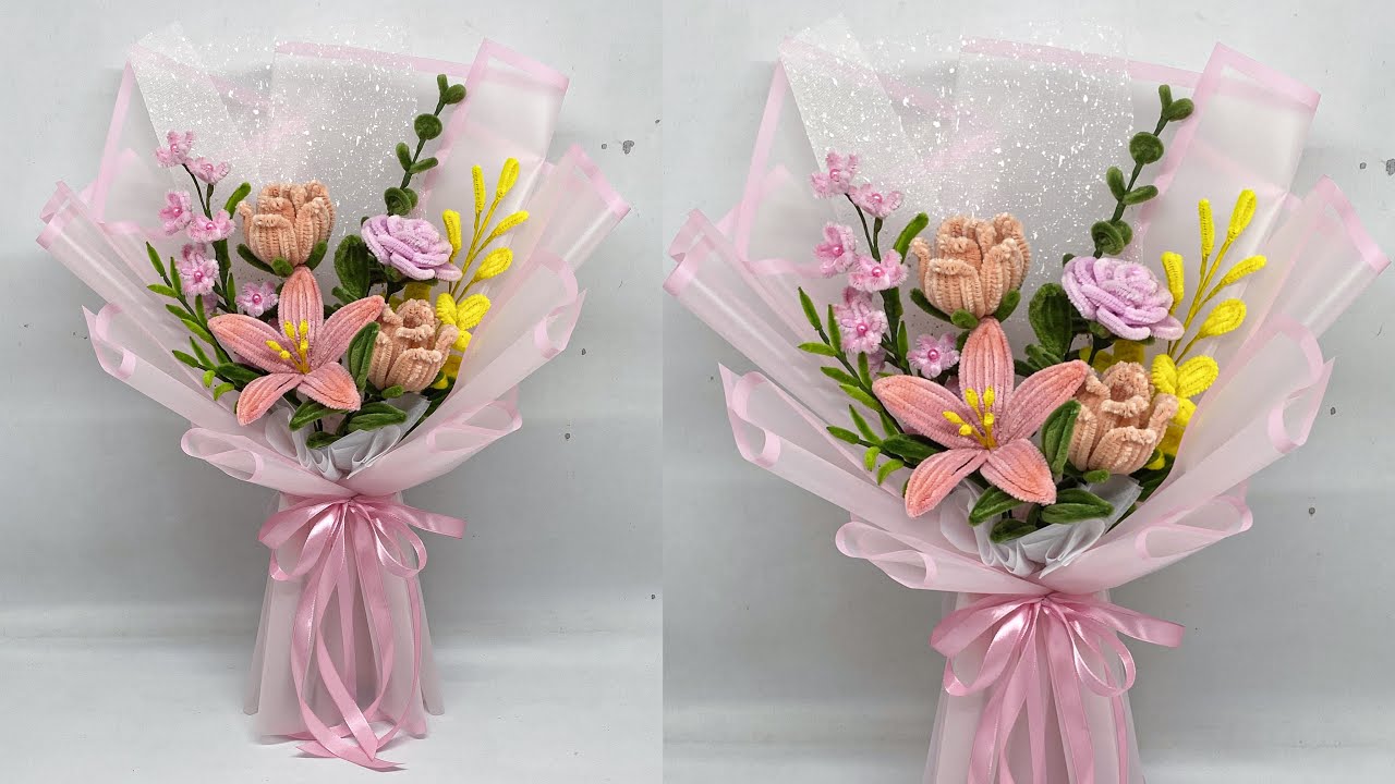 DIY | Cara Membuat Buket Bunga Dari Kawat Bulu Mudah Dan Simple