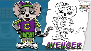 How to draw Chuck E Cheese Avenger | Chuck E Cheese