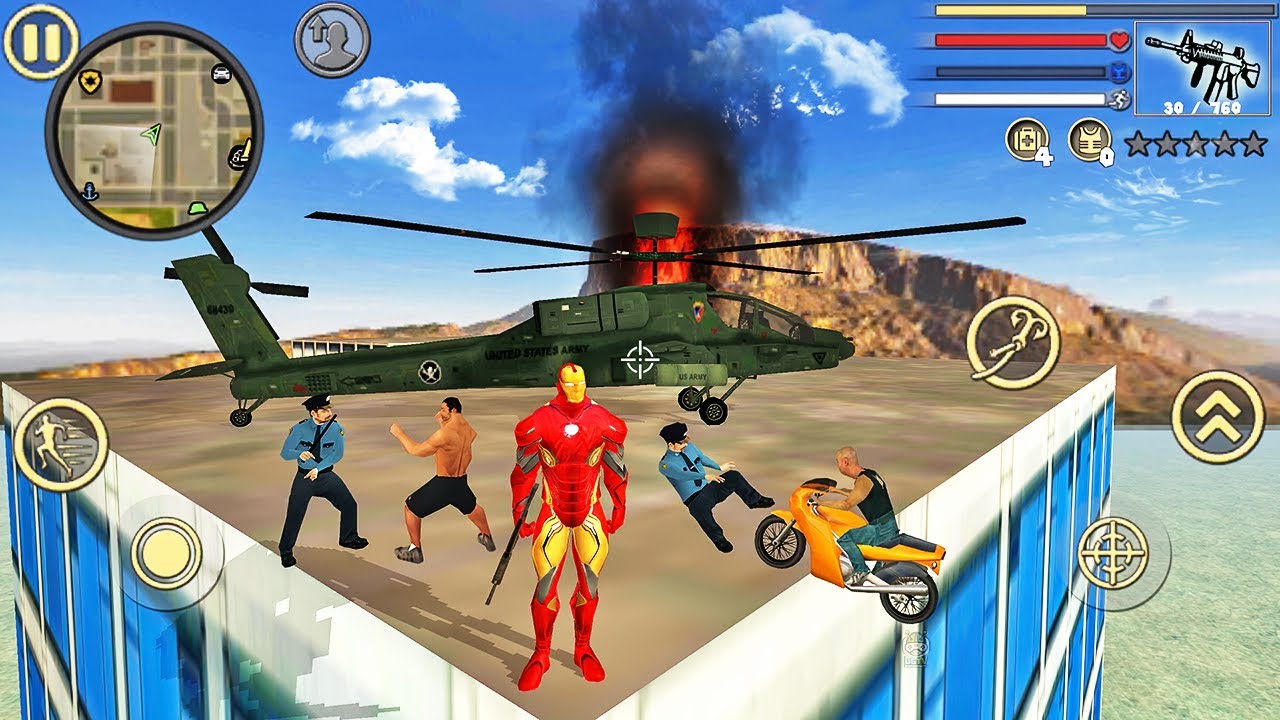 Iron Rope Hero: Vice Town City Crime Simulator #7 - Android Gameplay