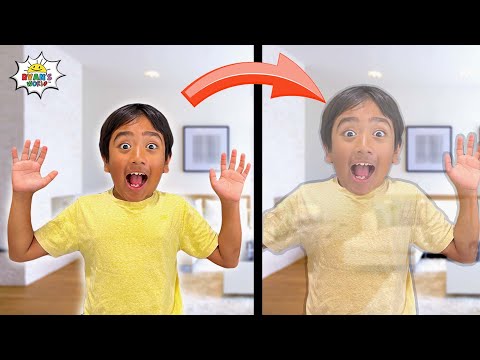 Ryan turns invisible and plays tricks pretend play!