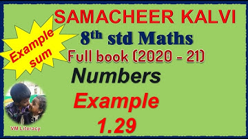 TN 8th maths full book / Numbers / Example sum 1.29 / samacheer kalvi 2020-21