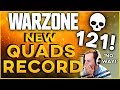 WARZONE NEW QUADS WORLD RECORD! 121 KILLS! I DROPPED 34 💀 GREATEST GAME EVER? | Warzone Highlights