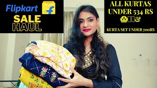 FLIPKART SALE HAUL  |  KURTAS , KURTA SET & DRESS | ALL KURTAS UNDER 534 RS  | PARU'S STYLE CORNER