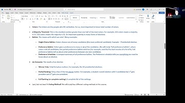 The Mathematics of Elections: The Plurality and Borda Count Method