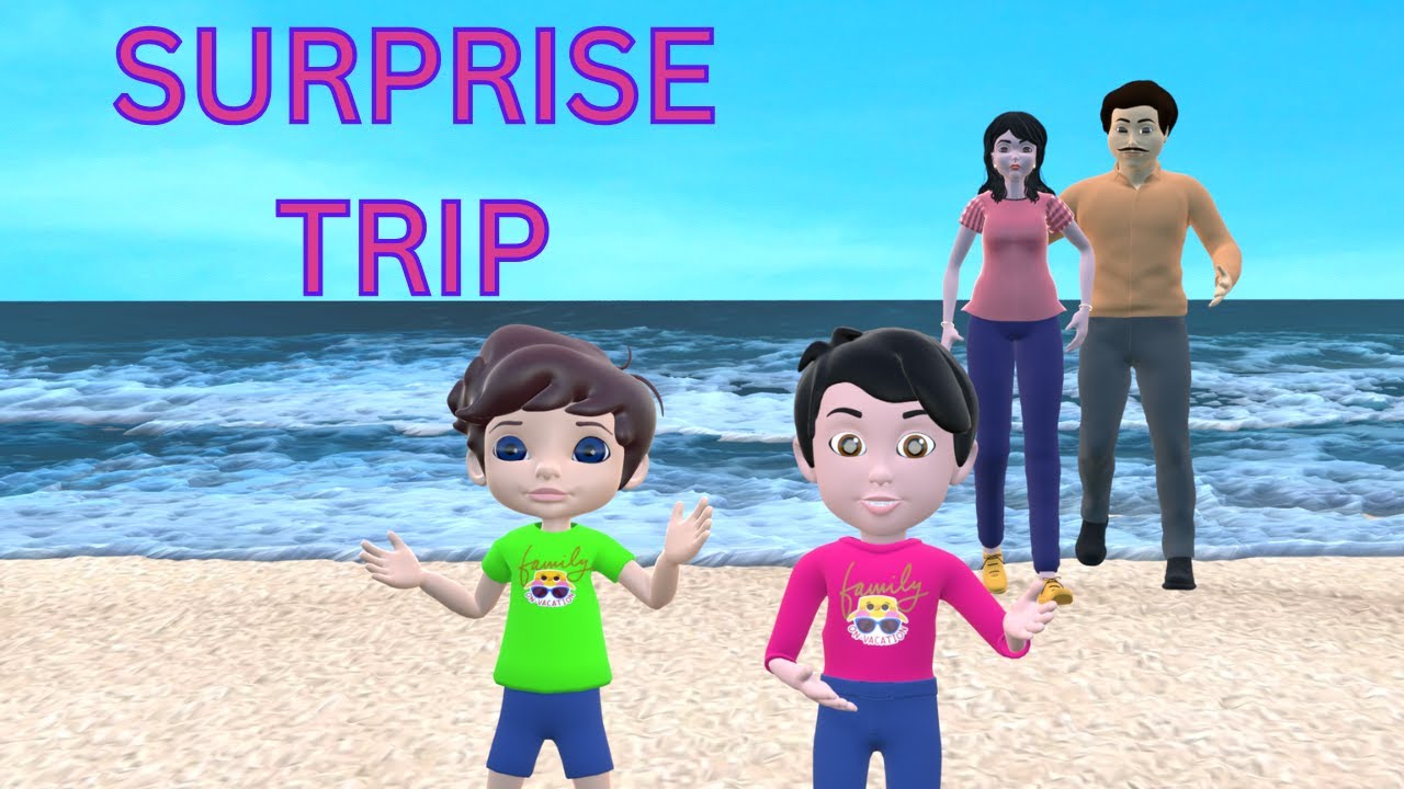 Aayu & Kush की Surprise Goa Trip 🎁 | kids video | cartoon story | hindi moral story | Spark Toonz TV