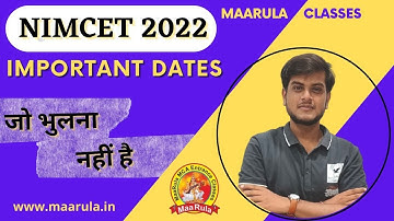 NIMCET 2022 IMPORTANT DATES